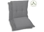 Sesselauflage GO-DE "TOPSELLER", grau (hellgrau), B:50cm H:100cm, Bezug: 100% Polyester, Polsterauflagen, Sesselauflage, nieder, wasserabweisend