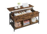 Mid.you , Schwarz, Graubraun , Metall, Holzwerkstoff , rechteckig , 60x48-62x120 cm , Stauraum , Wohnzimmer, Wohnzimmertische, Couchtische, Couchtische Metall