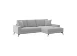 Möbelix , Hellgrau , Textil , Ottomane rechts, L-Form , 286x173 cm , Wohnzimmer, Sofas & Couches, Wohnlandschaften, Ecksofas
