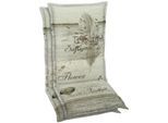 Sesselauflage GO-DE, grau (grau, braun), B:110cm H:7cm T:50cm, Obermaterial: 100% Baumwolle, Polsterauflagen, Sesselauflage
