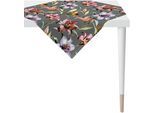Mitteldecke APELT "5602 SUMMERTIME, Sommerdeko, Sommer", bunt (anthrazit, bunt), B:85cm L:85cm, Baumwolle, Tischdecken, Mitteldecke, Digitaldruck