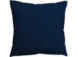 Kissenbezug SCHLAFGUT "Premium Kissenbezug Woven Fade Satin (1 St)", blau (blau deep, off, schwarz), B:80cm L:80cm, Mako-Satin, Obermaterial: 100% Baumwolle, Kissenbezüge, Kissenbezug, Ton-in-Ton Reißverschluss, Fadendichte von 300tc, Streifen, OEKO Tex