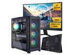 COUGAR Gaming-PC-Komplettsystem "DUOFACE PRO BK SET2658 AMD Ryzen 5 9600X RTX 5060Ti 32GB DDR5 1TB SSD", Energieeffizienz: F, bunt (schwarz), Microsoft Windows 11 Home (64 Bit), 32 GB RAM 1.000 GB SSD, Computer_Komplettsysteme, Windows 11, DDR5 RAM + 32" AOC CQ32G4VE Curved Gaming-Monitor, Gaming-PC-Komplettsystem