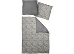 Wendebettwäsche ADAM "Flower Cuvée light", schwarz, B/L: 155cm x 220cm, 1 Stk., 1 Stk., Renforcé, B/L: 80cm x 80cm, 2 Stk., Renforcé, Obermaterial: 100% Baumwolle, Bettwäsche, Wendebettwäsche, aus 100 % Bio-Baumwolle, 2 teilig - Bettwäsche Set