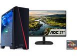 CAPTIVA Gaming-PC-Komplettsystem "Advanced Gaming R85-988 TFT Bundle", Energieeffizienz: F, schwarz, Microsoft Windows 11 Home (64 Bit), 32 GB RAM 1.000 GB SSD, Computer_Komplettsysteme, Gaming-PC-Komplettsystem