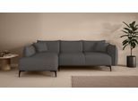 Ecksofa "Adelita mit Ottomane links oder rechts bestellbar, B/H/T 270/97/168", grau (dunkelgrau), B:269cm H:97cm T:168cm, 100% Polyester, LEGER HOME BY LENA GERCKE, Sofas, Ecksofa, L-Form mit Wellenunterfederung, enthält 2 Zierkissen
