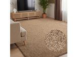 Teppich ELLE DECORATION "Rocco", braun (karamell), B:240cm H:10mm L:340cm, Polypropylen, Teppiche, Teppich, Läufer, waschbar, Wohnzimmer, Esszimmer, Woll-Optik
