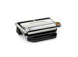 Kontaktgrill TEFAL "OptiGrill + XL, erneuerte Kochstufenanzeige, 9 automatische Programme", silber (gebürsteter edelstahl), B:44,5cm H:17,5cm T:36,5cm, Kontaktgrill_Standgrill_Tischgrill_Teppanyakigrill, Kontaktgrill, manuelles Programm, spülmaschinengeeignete Platten GC727D