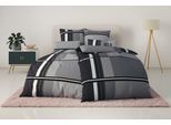 Bettwäsche H.I.S "Cassia", grau, B/L: 135cm x 200cm, 1 Stk., 1 Stk., Linon, B/L: 80cm x 80cm, 2 Stk., Linon, Obermaterial: 100% Baumwolle, Bettwäsche, Bettwäsche, in sportlichem Karo Design,Bettwäsche aus Baumwolle,ab Gr. 135x200 cm