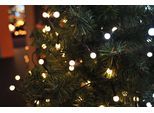 KONSTSMIDE LED-Lichterkette "Weihnachtsdeko aussen", Energieeffizienz: F, schwarz, Dioden 160 Stk. Flammen 160 Stk., Gesamtlänge 17,72m, Lichterketten, LED Globelichterkette, runde Dioden, 160 warm weiße Dioden, LED-Lichterkette