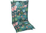 Sesselauflage GO-DE "Mittellehner", blau (petrol), B:110cm H:8cm T:50cm, Obermaterial: 65% Polyester, 35% Baumwolle, Polsterauflagen, Sesselauflage
