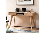 Schreibtisch FineBuy Bürotisch Eiche 120 cm Computertisch Tisch mit Schubladen