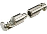 Gardinenstangenhalter LIEDECO "Adapter für Deckenträger, Träger 2-läufig "France" - 1 Stück" Gr. 1, silber (edelstahlfarben), L:6cm, Gardinenstangenhalterungen, Gardinenstangenhalter, Halter, Träger für Stangen, Rohre 20 mm