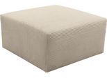 Polsterhocker WERK2 "Zeus-XL Polsterhocker modern und bequem", beige (natur), B:80cm H:41cm T:80cm, 90% Polyester, 10% Nylon, Hocker, Polsterhocker, Curvy Trend Hocker mit urbaner Optik