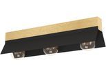 EGLO Deckenleuchte "TARRAFO", braun (schwarz, braun), H: 15,5cm, 1 Stk., Leuchten, Deckenleuchte in schwarz und braun aus Stahl, Holz - exkl. E27- 40W, Deckenleuchte
