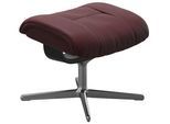 Fußhocker STRESSLESS "Mayfair", rot (bordeaux batick), B:55cm H:41cm T:39cm, Leder BATICK: BATICK ist ein leicht korrigiertes, durchgefärbtes und genarbtes Möbelleder, bei dem die meisten Unebenheiten und Spuren in der Regel entfernt wurden., Hocker, Fußhocker, mit Cross Base, Größe S, M & L, Holzakzent Schwarz