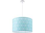 PACO HOME Pendelleuchte "Stella 401", weiß (hellblau), 1, Ø 38cm H: 173,5cm, Leuchten, Deckenlampe Wohnzimmer Schlafzimmer Hängelampe Skandi Rauten E27, Pendelleuchte