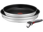 Pfannen-Set TEFAL "Jamie Oliver Ingenio G6, Pfannenset abnehmbarer Griff, antihaft", silber (silberfarben), Ø:28cm, Pfannen, Pfannen-Set, stapelbar, platzsparend, einfache Reinigung, Induktion, L97691