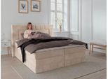 Boxbett OTTO HOME "PHILLIPA inkl. Bettkasten, wahlweise mit LED-Leuchten, Breite: 180cm", beige, B:195cm L:210cm, Holz teilmassiv, Holzwerkstoff, Spanplatte, Komplettbetten, Boxbett, inkl. Kaltschaum-Topper, in verschiedenen Farben erhältlich