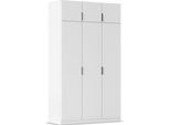 Kleiderschrank RAUCH "Drehtürenschrank Schrank Garderobe Ankleide Schlafzimmer LAGOA", alpinweiß, B:136cm H:235cm T:54cm, Holzwerkstoff, Schränke, Kleiderschrank, moderne Kantengriffe aus Metall, optional mit Aufsatz MADE IN GERMANY