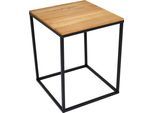 Beistelltisch PAROLI "Genu IV", braun (holz, schwarz, holz), B:40cm H:50cm T:40cm, Tische, Beistelltisch