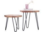 Beistelltisch BYLIVING "Elea", braun (braun, schwarz), B:45cm H:40cm T:40cm, Tische, Beistelltisch, aus Massivholz, bestehend aus 2 Tischen