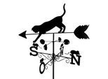Wetterfahne WENKO "Katze", schwarz, B:50cm H:170cm L:40cm, Metall, Gartenfiguren, Wetterfahne, BxLxH: 50x40x170 cm