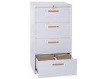 Hängeregisterschrank MCW-A10, Aktenschrank Büroschrank Stahlschrank, A4 abschließbar ~ 132x76x46cm weiß