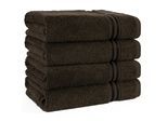 Handtuch Set HAMMETEX "4er Set Handtücher 50x100 cm, 100% Baumwolle, Weich & Saugstark", braun, B:50cm L:100cm, Frottier, Baumwolle, Handtücher, Handtuch Set, mit Bordüre, einfarbig, weich