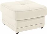 Hocker EXXPO - SOFA FASHION "Lotos komfortabler Hocker mit tollen Verarbeitungsdetails", weiß (altweiß), B:65cm H:44cm T:65cm, NaturLEDER (echtes Rindsleder) in Sitz und Rücken. Korpus in passendem Kunstleder SOFTLUX bezogen, Hocker, Hocker