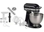 KITCHENAID Küchenmaschine "5K45SSEOB ONYX BLACK", schwarz (onyx schwarz), B:35,8cm H:35,3cm T:22,1cm, Küchenmaschinen, Gratis Fleischwolf/Spritzgebäckvorsatz (Wert ca. 129,-UVP), Küchenmaschine