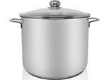 Kochtopf KRÜGER, silber (edelstahlfarben), H:24,5cm Ø:30cm, Töpfe, Kochtopf, für Induktions-Kochfelder geeignet