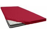 Spannbettlaken BELLANA "bellana deluxe für Topper, mit Elasthan, Premium Jersey 230 g/m²", rot (rubin), 1 Stk., Jersey, 140x200 140x210 140x220 150x200 150x210 150x220 160x200 160x210 160x220 10cm, Jersey, Obermaterial: 95% Baumwolle, 5% Elasthan (LYCRA), Bettlaken, Spannbettlaken, mit 5% Elasthan, für Topper mit 4-10cm Höhe, bügelfrei, faltenfrei