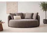 2,5-Sitzer OTTO HOME "Kaarl, rundes Loungesofa, Sofa mit Kissen, perfekt gepolstert", braun, B:200cm H:90cm T:123cm, Sofas, 2 5-Sitzer, Webstoff, in fünf Farben, zeitloses Design, inkl. 5 Rückenkissen