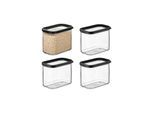 Vorratsdose MEPAL "Vorratsdosen Modula 1000 ml 4er Set", schwarz, Lebensmittelaufbewahrungsbehälter, Vorratsdose