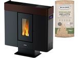 Pelletofen FREEPOINT "Moon airtight", braun (schwarz), Kaminöfen, Pelletofen, kanalisierbare Warmluft, WIFI inklusive, raumluftunabhängig