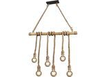 REALITY LEUCHTEN Pendelleuchte "Wilma", braun, 6, H: 150cm, Leuchten, Pendelleuchte