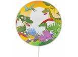 NIERMANN Wandleuchte "Dinos, Kinderlampe, Kinderzimmer", bunt (multi color), 1, Ø 25cm, 1 Stk., Leuchten, bruchsicheres Gehäuse, Wandleuchte