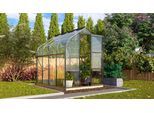 Gewächshaus VITAVIA "Orion 5000", schwarz, B:201,5cm H:231cm T:257cm, Gewächshäuser, Gewächshaus, Alu-Profile, 3 mm Glas, Polycarbonat in den Rundungen