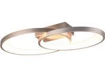 REALITY LEUCHTEN LED Deckenleuchte "MALAGA, LED Deckenlampe warmweiß 25W 2900 Lumen auch Wandmontage mögl.", silber (nickel weiß), 1, H: 8cm, 1 Stk., Leuchten, indirektes Licht, 57x30cm, Wand- Deckenleuchte Schlafzimmer Wohnzimmer, LED Deckenleuchte