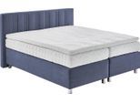 Boxspringbett, blau (navy), B:195cm L:210cm, Bezug: 100% Polyester;Polsterung: 100% Polyester, WESTFALIA SCHLAFKOMFORT, Komplettbetten, Boxspringbett, wahlweise mit Bettkasten und Topper