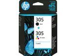 HP Nachfülltinte "HP original Druckerpatrone 305 Kombi B/C/M/Y 6ZD17AE", bunt (schwarz, cyan, magenta, gelb), Druckertinte, Instant Ink, Cyan/Magenta/Gelb/Schwarz, Nachfülltinte