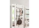 Türregal RUCO, silber (aluminiumfarben, silber), B:65cm H:110cm T:7cm, Aluminium, Kunststoff, Regale, Türregal, Aluminium/Kunststoff, 3 Etagen