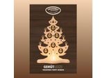Teelichthalter WEIGLA "Weihnachtsbaum mit goldenen Kugeln, NATUR, Made in Germany", beige (natur), B:21cm H:30,5cm T:8,5cm, Holzwerkstoff, Kerzenhalter, Teelichthalter, Erzgebirge garantiert, Weihnachtsdeko Innen, Weihnachtsbeleuchtung
