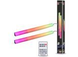 PAULMANN LED-Streifen "EntertainLED Lightbar Dynamic Rainbow RGB 30x30mm 2x1W 2x48lm", schwarz, Dioden 72 Stk. Flammen 2 Stk., Gesamtlänge 3,16m, Lichterketten, LED-Streifen