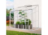 Anlehngewächshaus VITAVIA "Styx 3300", silber (silberfarben), B:128cm T:254cm, Gewächshäuser, Anlehngewächshaus