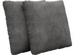 Sofakissen SIT & MORE "Moreno, B: 45 cm", grau, B:45cm H:45cm T:12cm, 100% Polyester, Polsterauflagen, Sofakissen, Set: 2 Stück, passend zur Serie