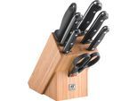 Messerblock ZWILLING "TWIN Chef 2", braun, Messerblöcke, Messerblock, Messerblock mit 5 Messern + 1 Schere + 1 Wetzstahl, Bambus