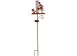 LED Solarleuchte NÄVE "Elaia", braun, B:6cm H:95cm L:23,4cm, Leuchten, LED Solarleuchte, Regenwassermesser, Akku/Batterie, Material: Eisen, Glas, Kunststoff