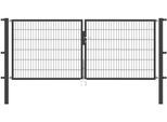 Zaundoppeltür ALBERTS "Flexo", grau (anthrazit), B:300cm H:120cm, Stahl, Tore, Zaundoppeltür, 300 cm Breite (150cm + 150cm), in versch. Höhen